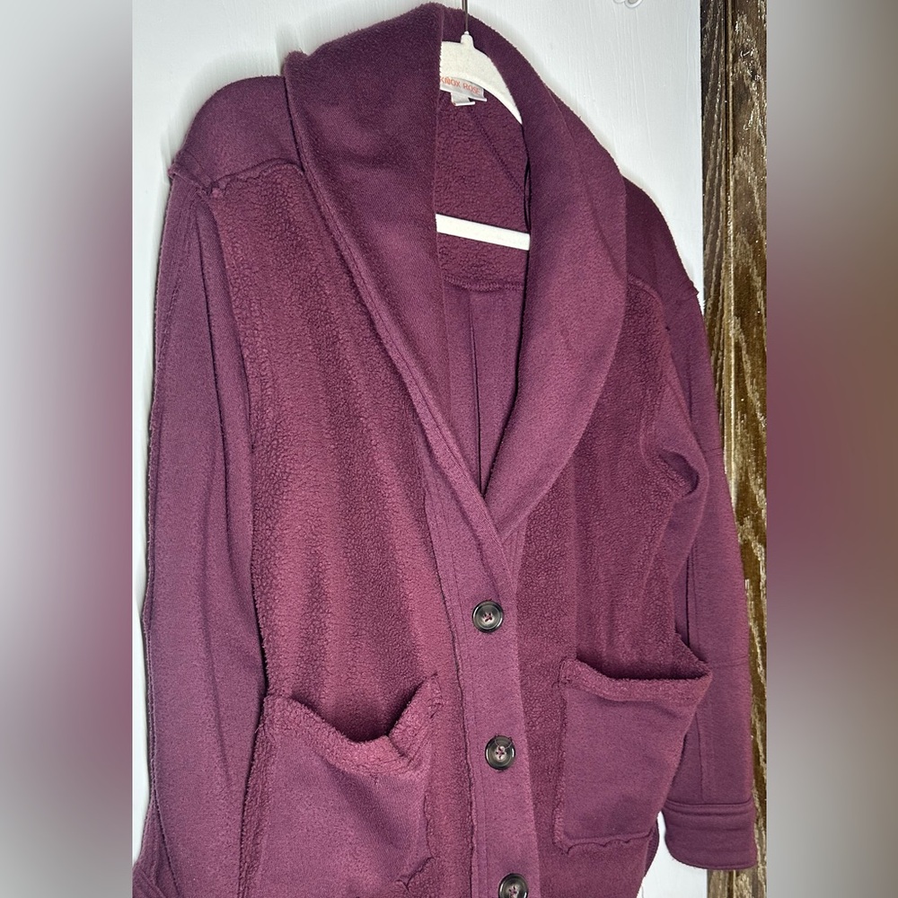 Knox Rose Purple Teddy Jacket with Soft Texture